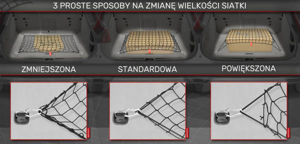Siatka do bagażnika Volkswagen Caddy kombivan