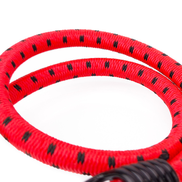Guma transportowa 8 mm z haczykami - ekspandor czerwony - 30cm / 4 sztuki