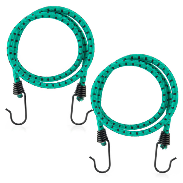 Guma transportowa 8 mm z haczykami - ekspandor zielony - 90cm / 2 sztuki