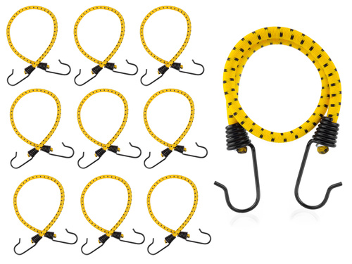 Guma transportowa 8 mm z haczykami - ekspandor żółty - 50cm / 10 sztuk