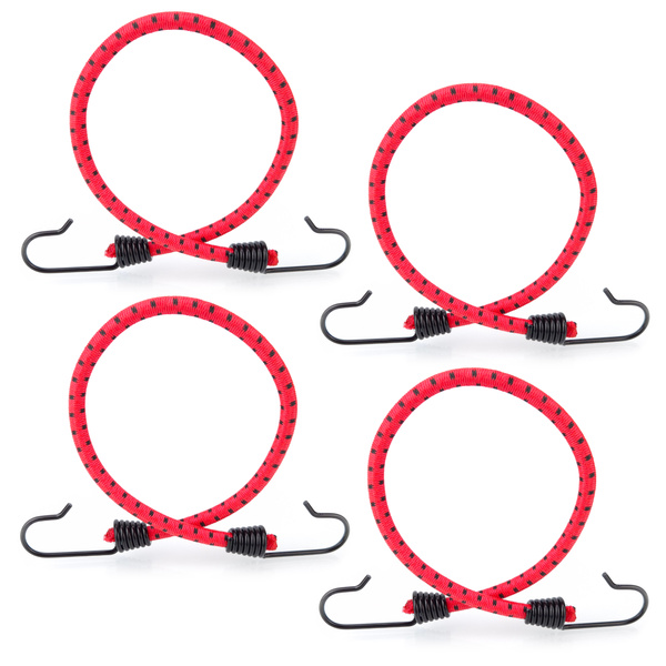 Guma transportowa 8 mm z haczykami - ekspandor czerwony - 60cm / 4 sztuki