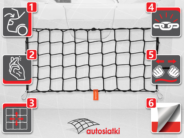 Siatka boczna do bagażnika Skoda Roomster 2006-2015