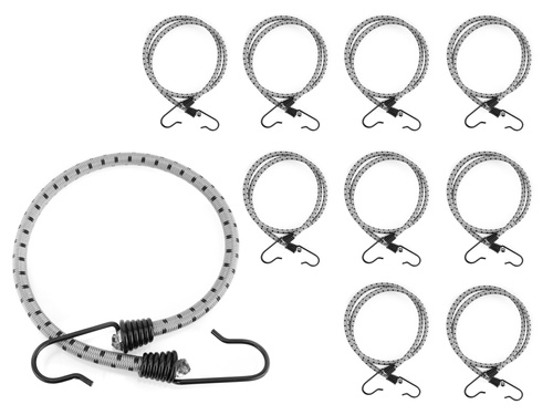 Guma transportowa 8 mm z haczykami - ekspandor szary - 200cm / 10 sztuk