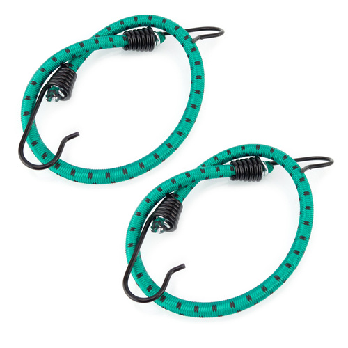 Guma transportowa 8 mm z haczykami - ekspandor zielony - 50cm / 2 sztuki
