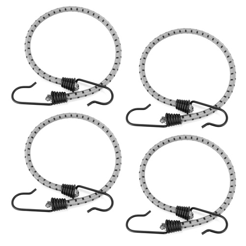 Guma transportowa 8 mm z haczykami - ekspandor szary - 60cm / 4 sztuki