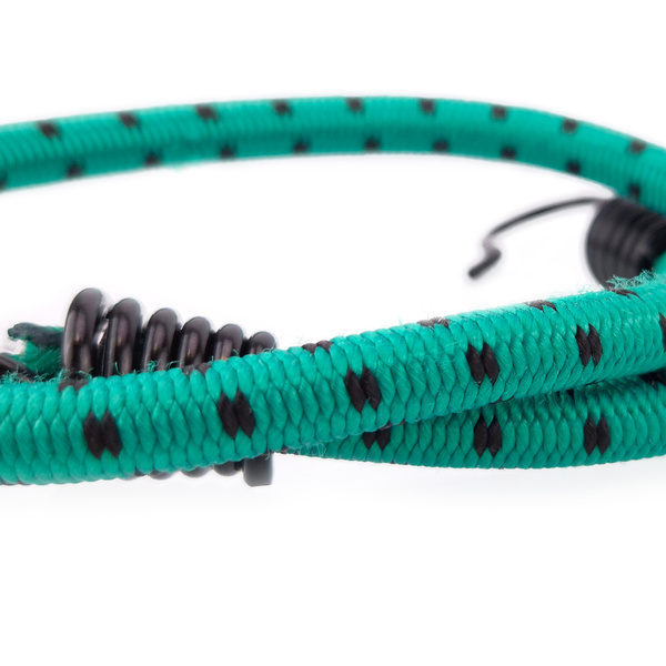 Guma transportowa 8 mm z haczykami - ekspandor zielony - 40cm / 4 sztuki