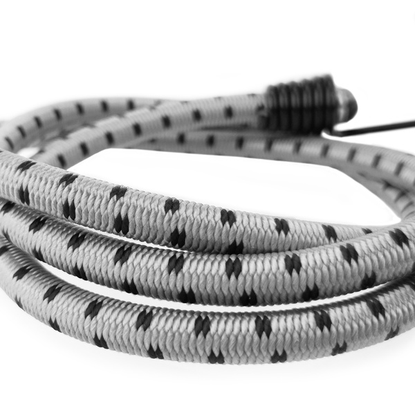 Guma transportowa 8 mm z haczykami - ekspandor szary - 100cm / 10 sztuk