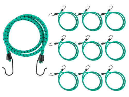 Guma transportowa 8 mm z haczykami - ekspandor zielony - 90cm / 10 sztuk