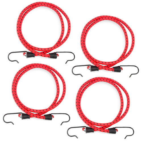 Guma transportowa 8 mm z haczykami - ekspandor czerwony - 150cm / 4 sztuki
