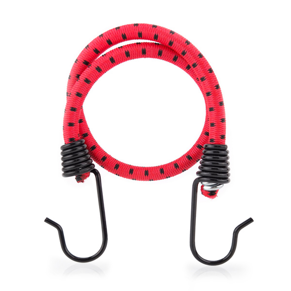 Guma transportowa 8 mm z haczykami - ekspandor czerwony - 60cm / 10 sztuk