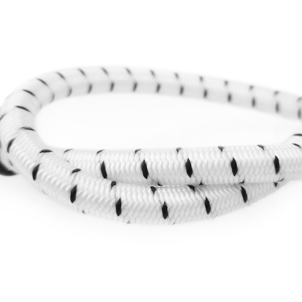 Guma transportowa 8 mm z haczykami - ekspandor biały - 60cm / 2 sztuki