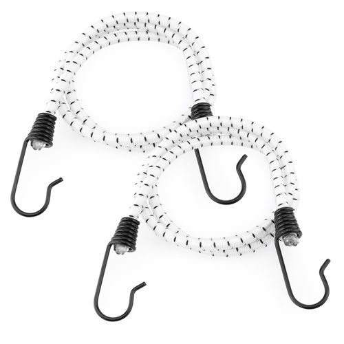 Guma transportowa 8 mm z haczykami - ekspandor biały - 120cm / 2 sztuki