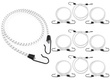 Guma transportowa 8 mm z haczykami - ekspandor biały - 80cm / 10 sztuk