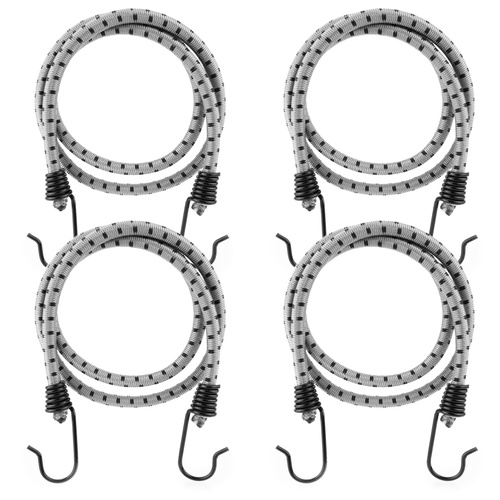 Guma transportowa 8 mm z haczykami - ekspandor szary - 80cm / 4 sztuki