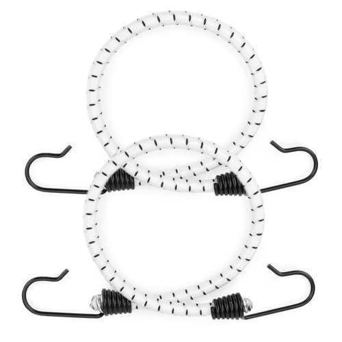 Guma transportowa 8 mm z haczykami - ekspandor biały - 60cm / 2 sztuki