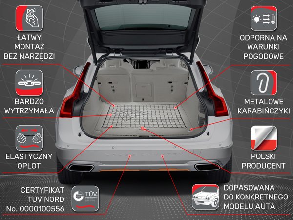 Siatka do bagażnika Fiat Doblo CrewCab Kombivan