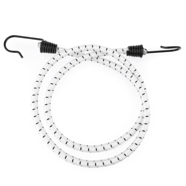 Guma transportowa 8 mm z haczykami - ekspandor biały - 150cm / 10 sztuk