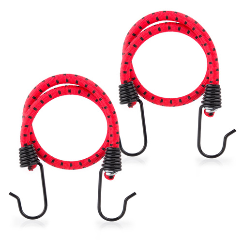 Guma transportowa 8 mm z haczykami - ekspandor czerwony - 40cm / 2 sztuki