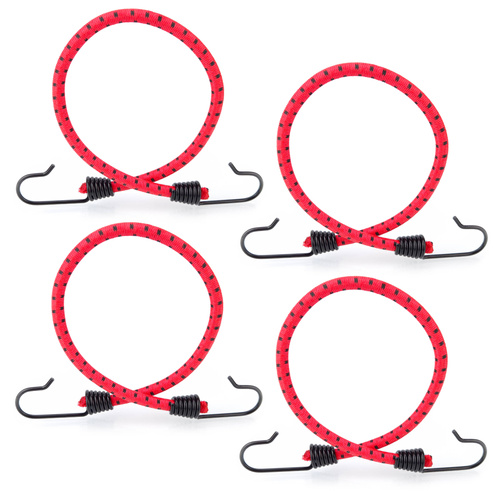 Guma transportowa 8 mm z haczykami - ekspandor czerwony - 60cm / 4 sztuki