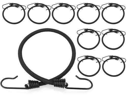 Guma transportowa 8 mm z haczykami - ekspandor czarny - 50cm / 10 sztuk