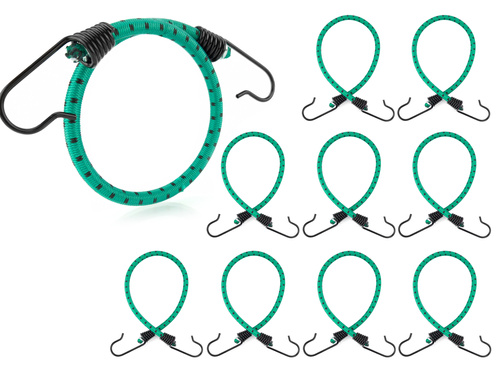 Guma transportowa 8 mm z haczykami - ekspandor zielony - 120cm / 10 sztuk
