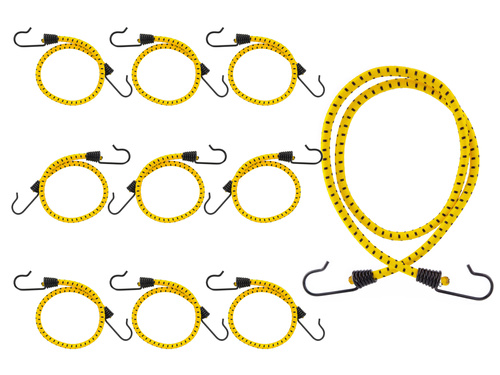 Guma transportowa 8 mm z haczykami - ekspandor żółty - 200cm / 10 sztuk