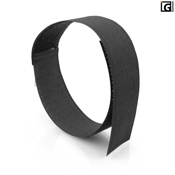 Opaska rzepowa do mocowania siatki 3x35cm - kolor czarny