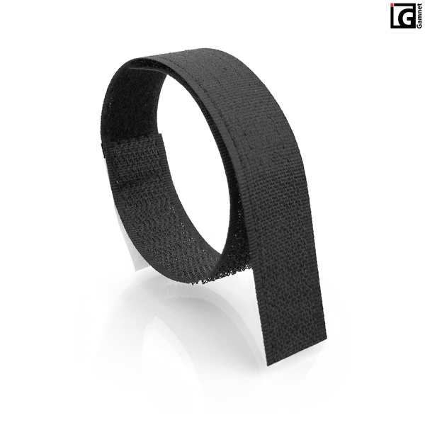 Zestaw opasek rzepowych do siatek 2x25cm - kolor czarny / 10 szt.