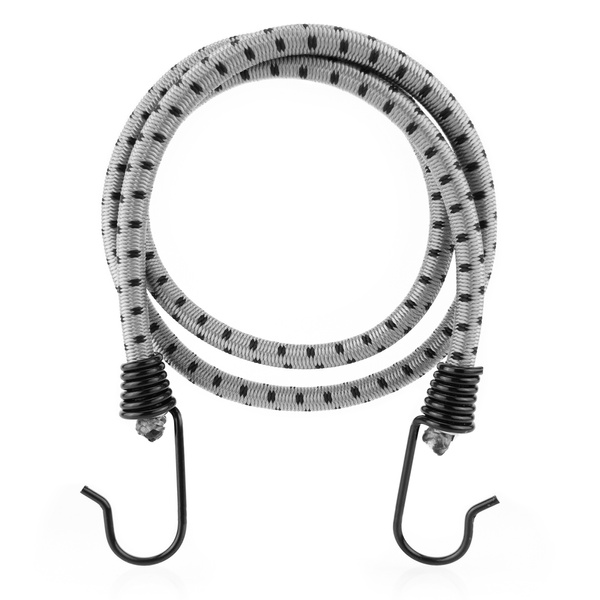 Guma transportowa 8 mm z haczykami - ekspandor szary - 150cm / 10 sztuk