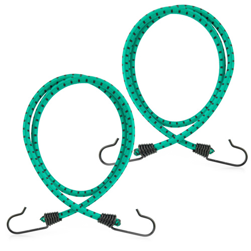 Guma transportowa 8 mm z haczykami - ekspandor zielony - 80cm / 2 sztuki
