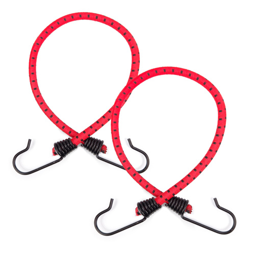 Guma transportowa 8 mm z haczykami - ekspandor czerwony - 50cm / 2 sztuki
