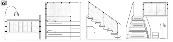 Zestaw opasek rzepowych do siatek 2x25cm - kolor czarny / 10 szt.