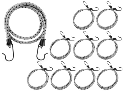 Guma transportowa 8 mm z haczykami - ekspandor szary - 50cm / 10 sztuk