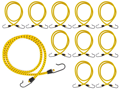Guma transportowa 8 mm z haczykami - ekspandor żółty - 80cm / 10 sztuk