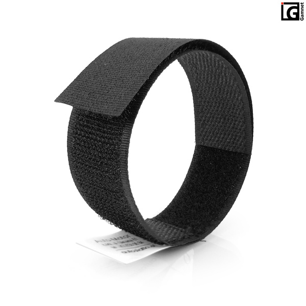 Zestaw opasek rzepowych do siatek 2,5x30cm - kolor czarny / 10 szt.