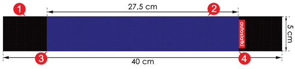 Autorzep – uchwyt na rzep do bagażnika, 40 cm, niebieski