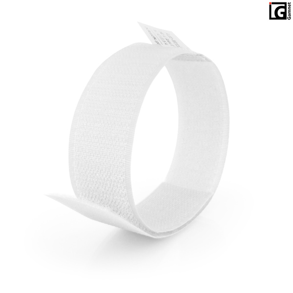 Opaska rzepowa do mocowania siatki 3x35cm - kolor biały