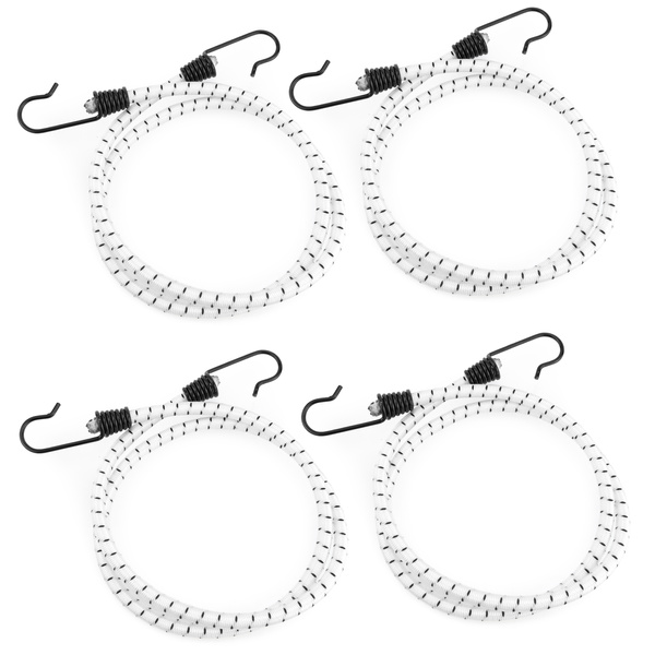 Guma transportowa 8 mm z haczykami - ekspandor biały - 100cm / 4 sztuki