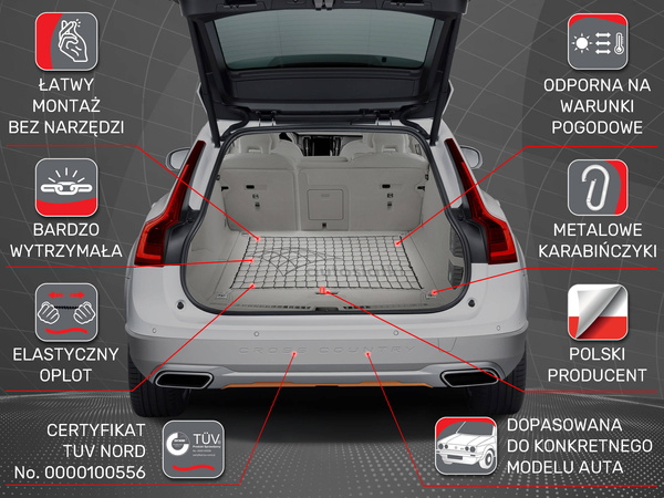 Siatka do bagażnika Volvo S60 III Sedan