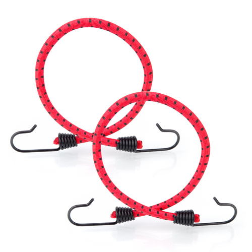 Guma transportowa 8 mm z haczykami - ekspandor czerwony - 60cm / 2 sztuki