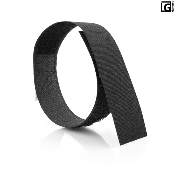 Zestaw opasek rzepowych do siatek 2,5x30cm - kolor czarny / 10 szt.