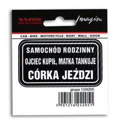 Naklejka Samochód rodzinny Córka 70