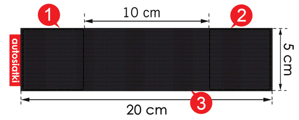 Autorzep – zestaw uchwytów na rzep, 20 cm, czarny