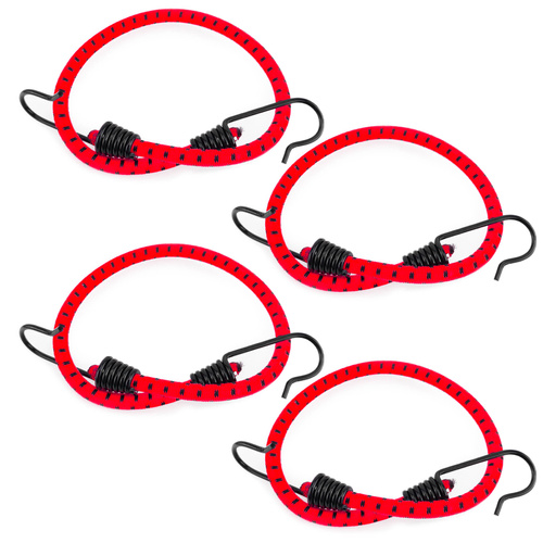 Guma transportowa 8 mm z haczykami - ekspandor czerwony - 70cm / 4 sztuki