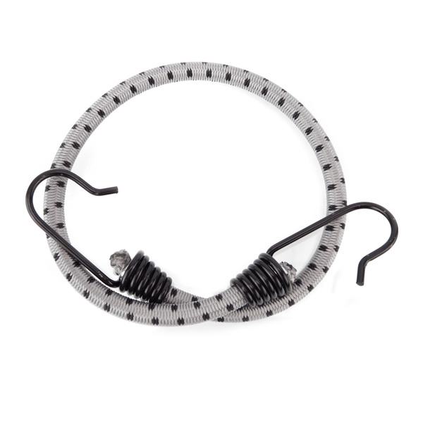 Guma transportowa 8 mm z haczykami - ekspandor szary - 40cm / 2 sztuki
