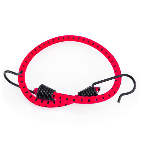 Guma transportowa 8 mm z haczykami - ekspandor czerwony - 60cm / 10 sztuk