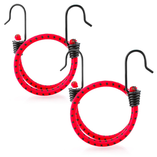 Guma transportowa 8 mm z haczykami - ekspandor czerwony - 30cm / 2 sztuki