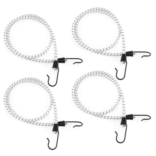 Guma transportowa 8 mm z haczykami - ekspandor biały - 150cm / 4 sztuki