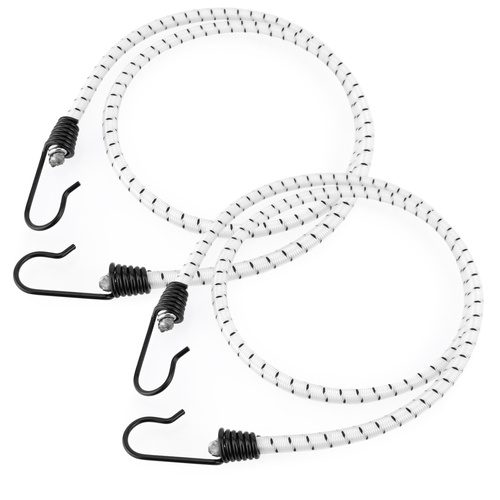 Guma transportowa 8 mm z haczykami - ekspandor biały - 80cm / 2 sztuki