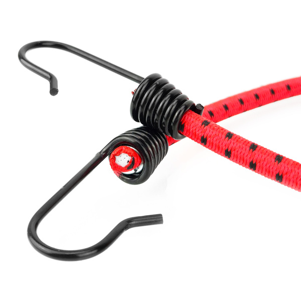 Guma transportowa 8 mm z haczykami - ekspandor czerwony - 60cm / 10 sztuk